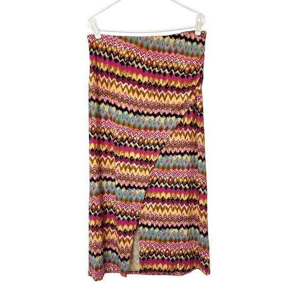 Boden Jersey Midi Skirt Womens Size 12 Side Split Multicolor - Picture 1 of 9
